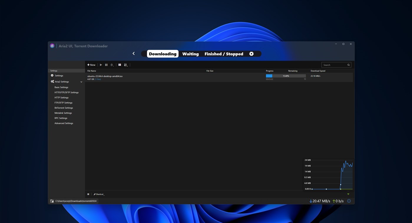 #2. aria2 UI - Torrent Downloader (Windows) โดย: parmata