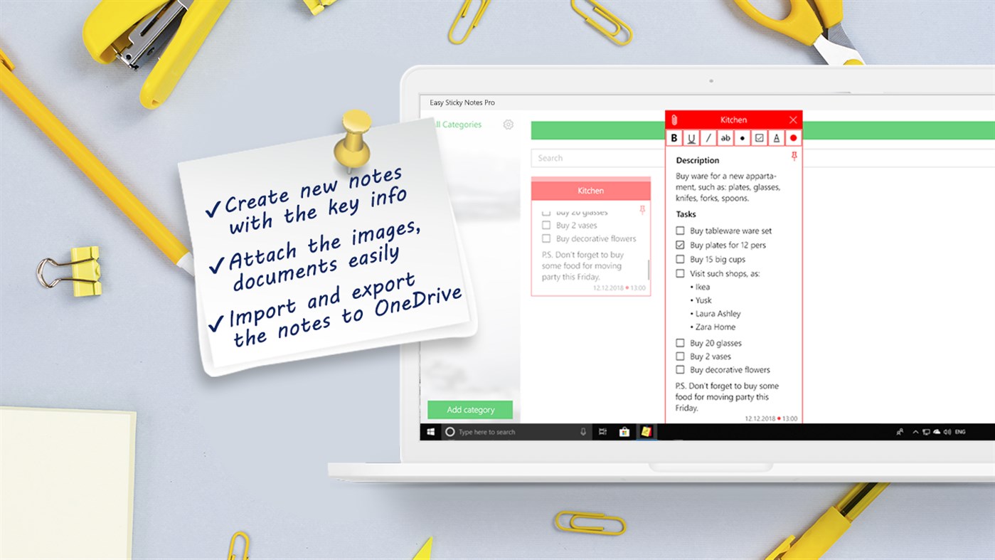 #2. Easy Sticky Notes Pro (Windows) 由: Yellow Elephant Productions
