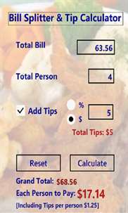 Bill Splitter & Tips Calculator screenshot 2