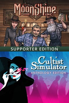 Cover poster for Elixirs and Enigmas Bundle: Moonshine Inc. Supporter Edition + Cultist Simulator: Anthology