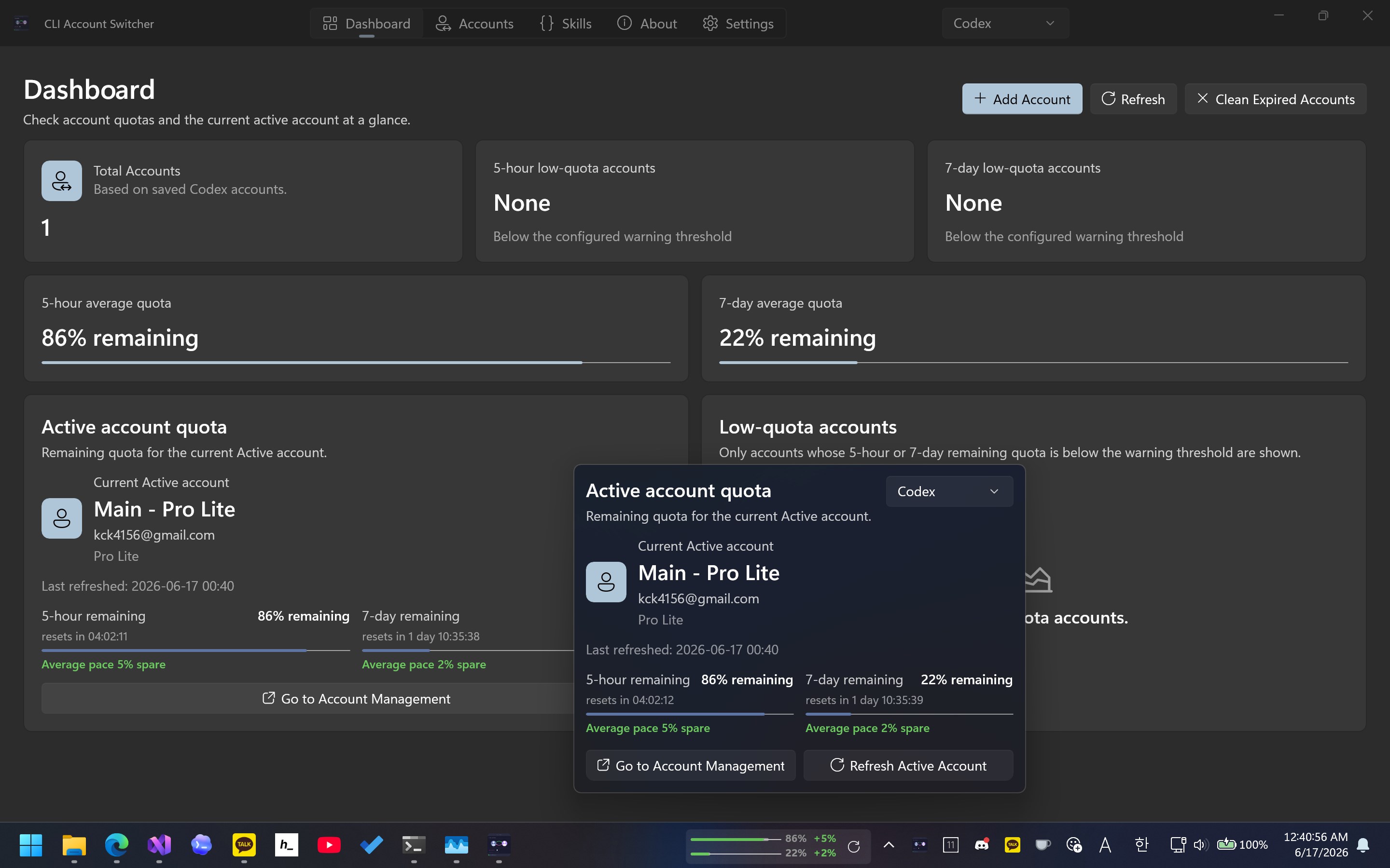 AI Usage Monitor & Switcher screenshot