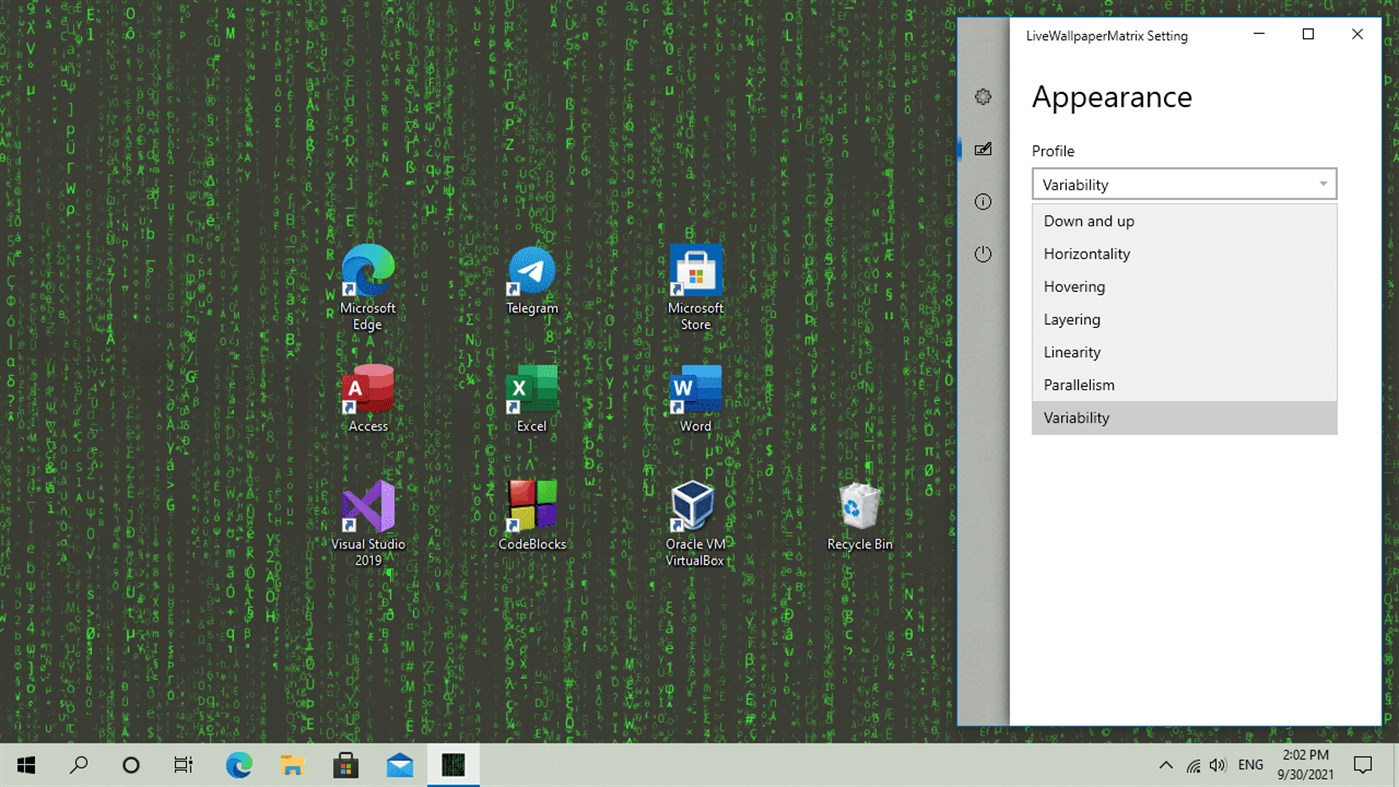 #6. LiveWallpaperMatrix (Windows) 게시자: Valaut