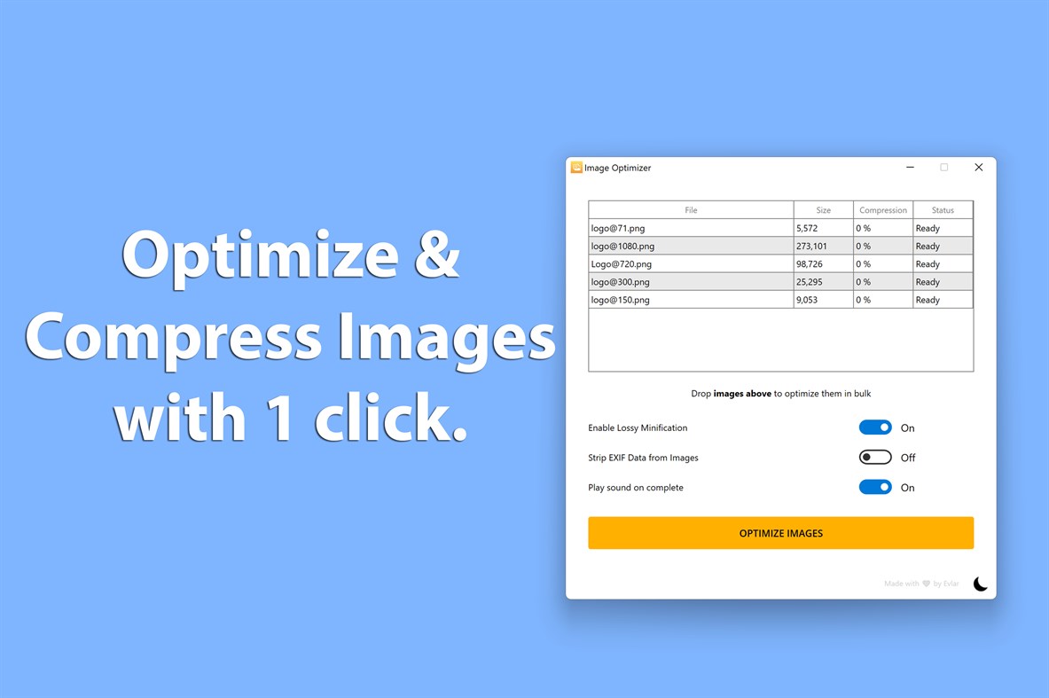 #1. Bulk Image Compressor (Windows) بواسطة: EvlarSoft LLC
