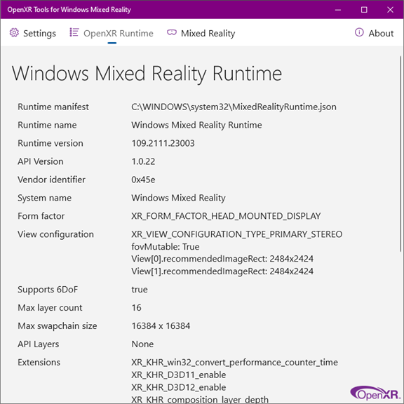 OpenXR Tools for Windows Mixed Reality_3