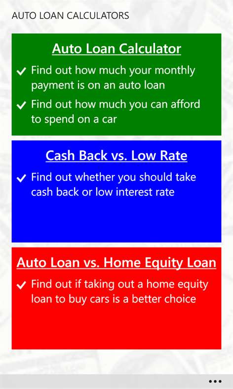 Auto Loan Calcs Screenshots 1