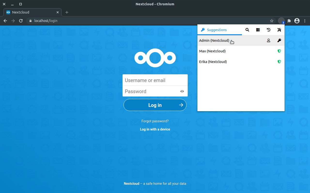 Passwords for Nextcloud Browser Extension