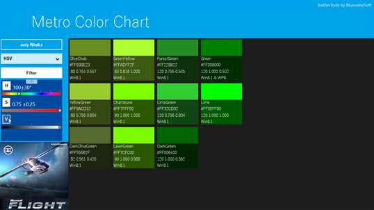 bwDevTools: Metro Color Chart screenshot 4