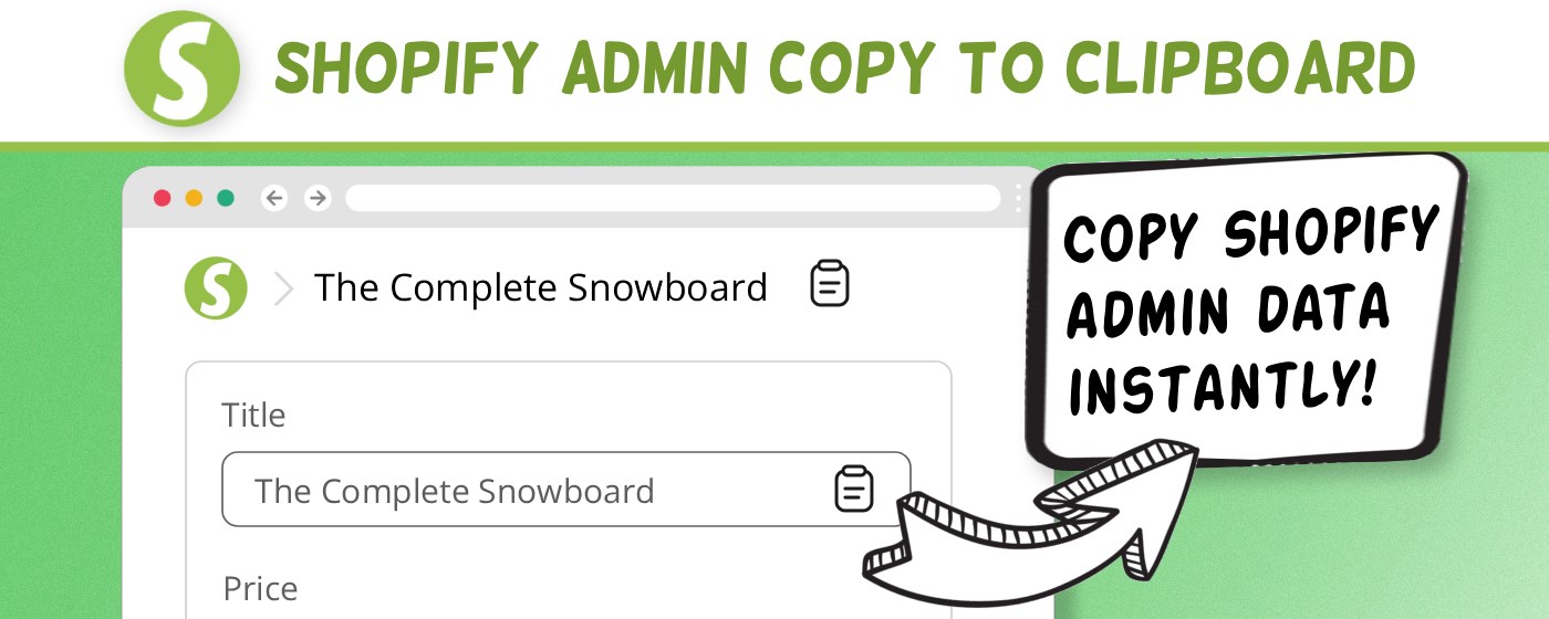 Shopify Admin Copy to Clipboard