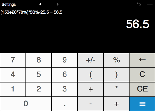 Calculator with parentheses screenshot 4