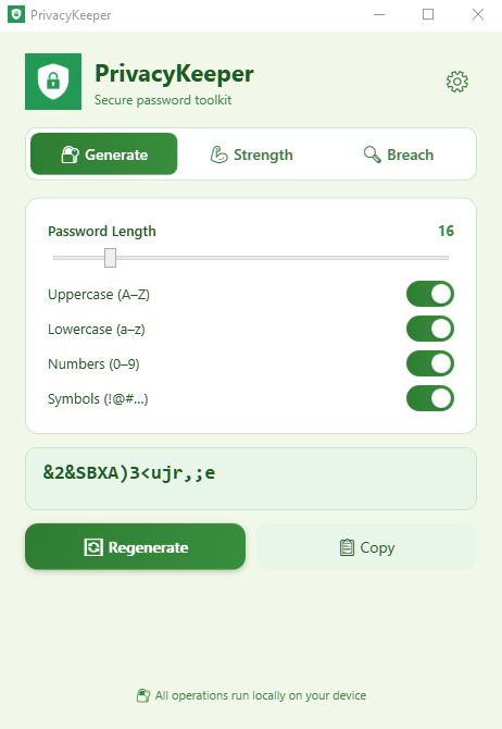 Privacy Keeper screenshot