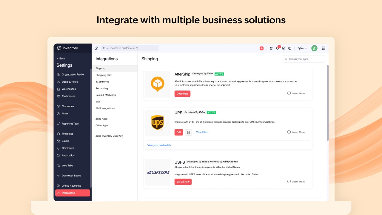 Snapshot 4 of Zoho Inventory