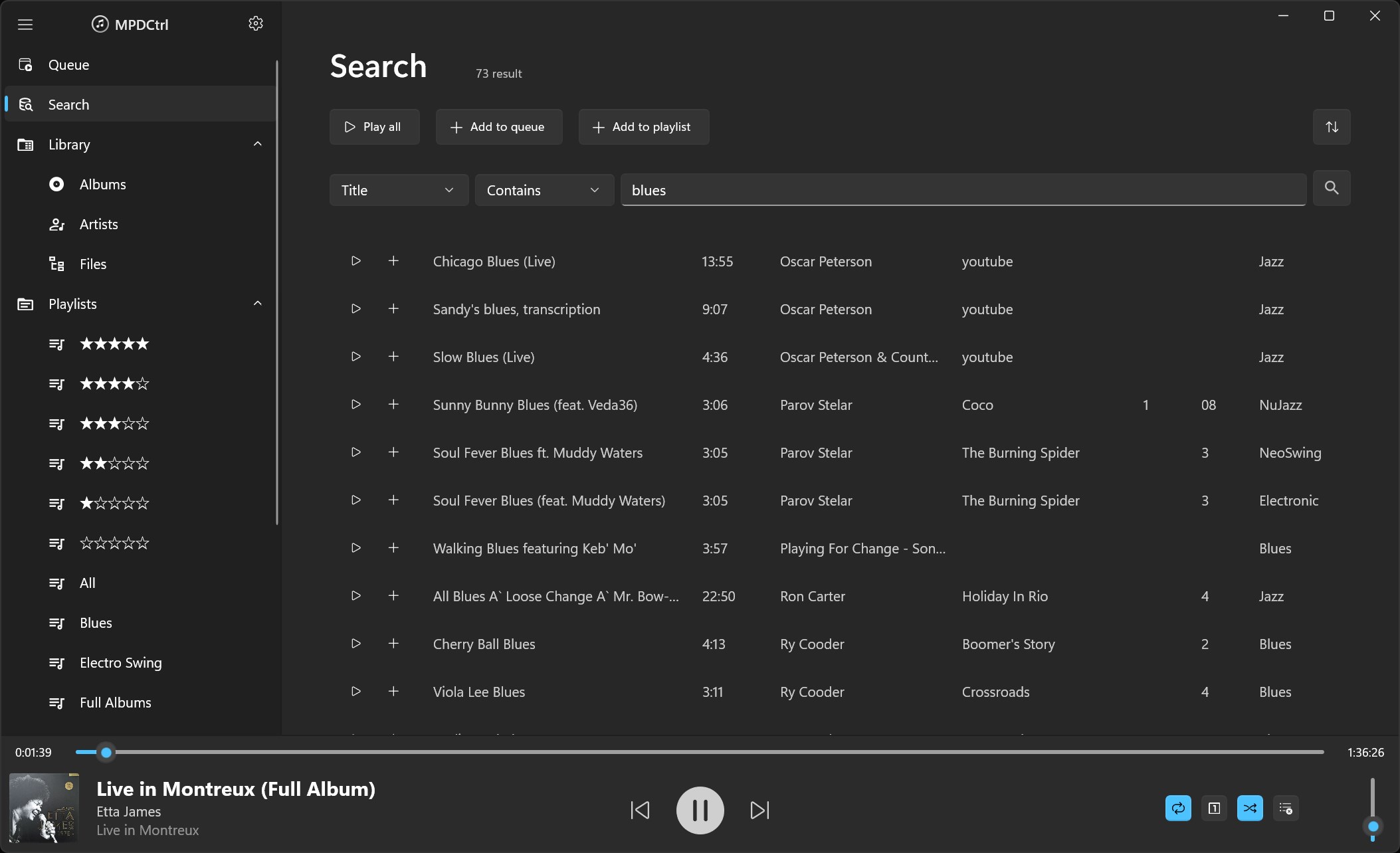 MPDCtrl screenshot