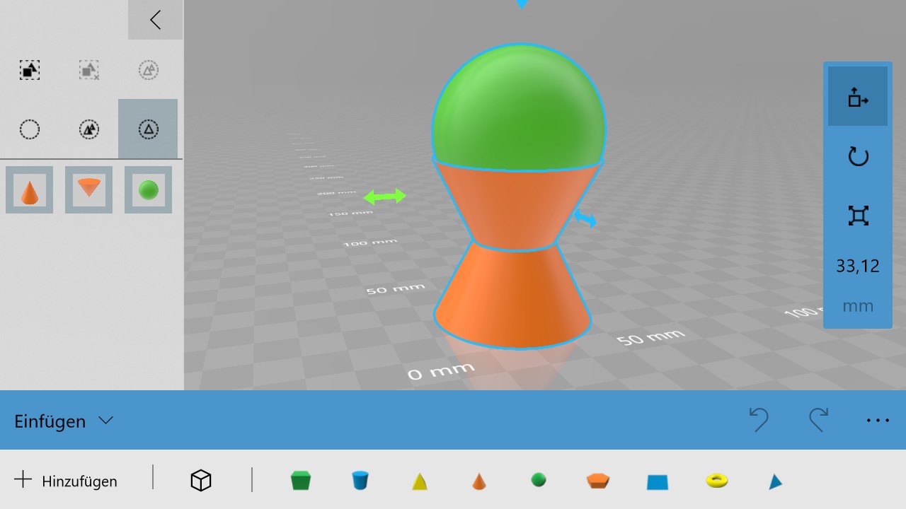 Führen Sie mehrere Objekte in ein neues Werkstück zusammen.