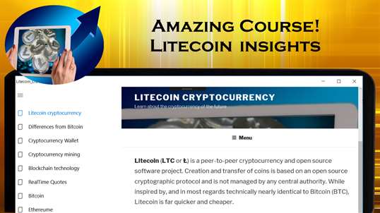 Litecoin and the LTC - Crypto currency block chain screenshot 1