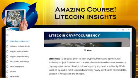 Litecoin and the LTC - Crypto currency block chain Screenshots 1