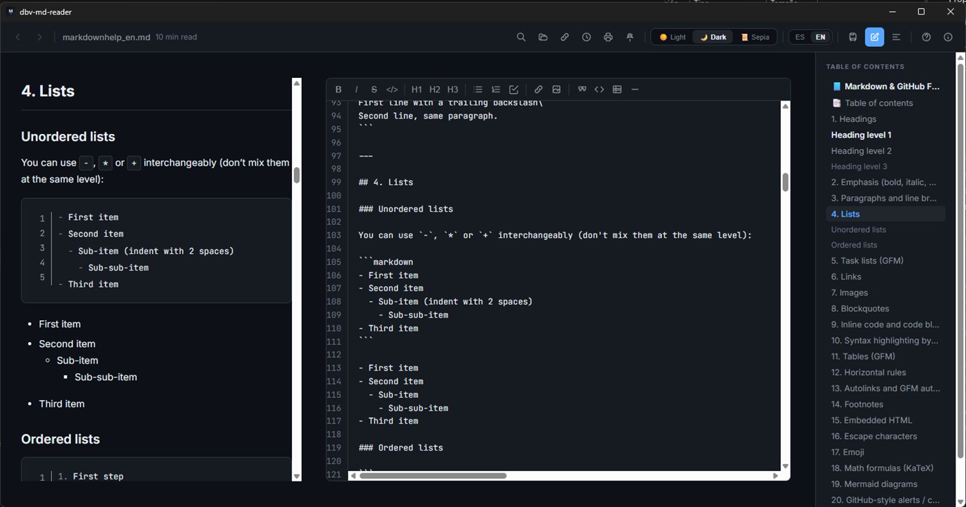 #3. DBV Markdown Reader (Windows) Przez: davidbuenov
