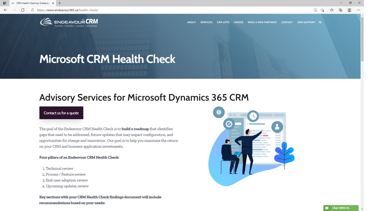 Snapshot 1 of D365 CRM Health-Check Assessment 2 hours