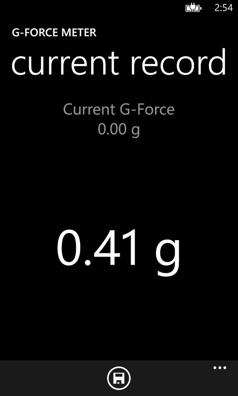 GForce meter for Windows 10 Mobile