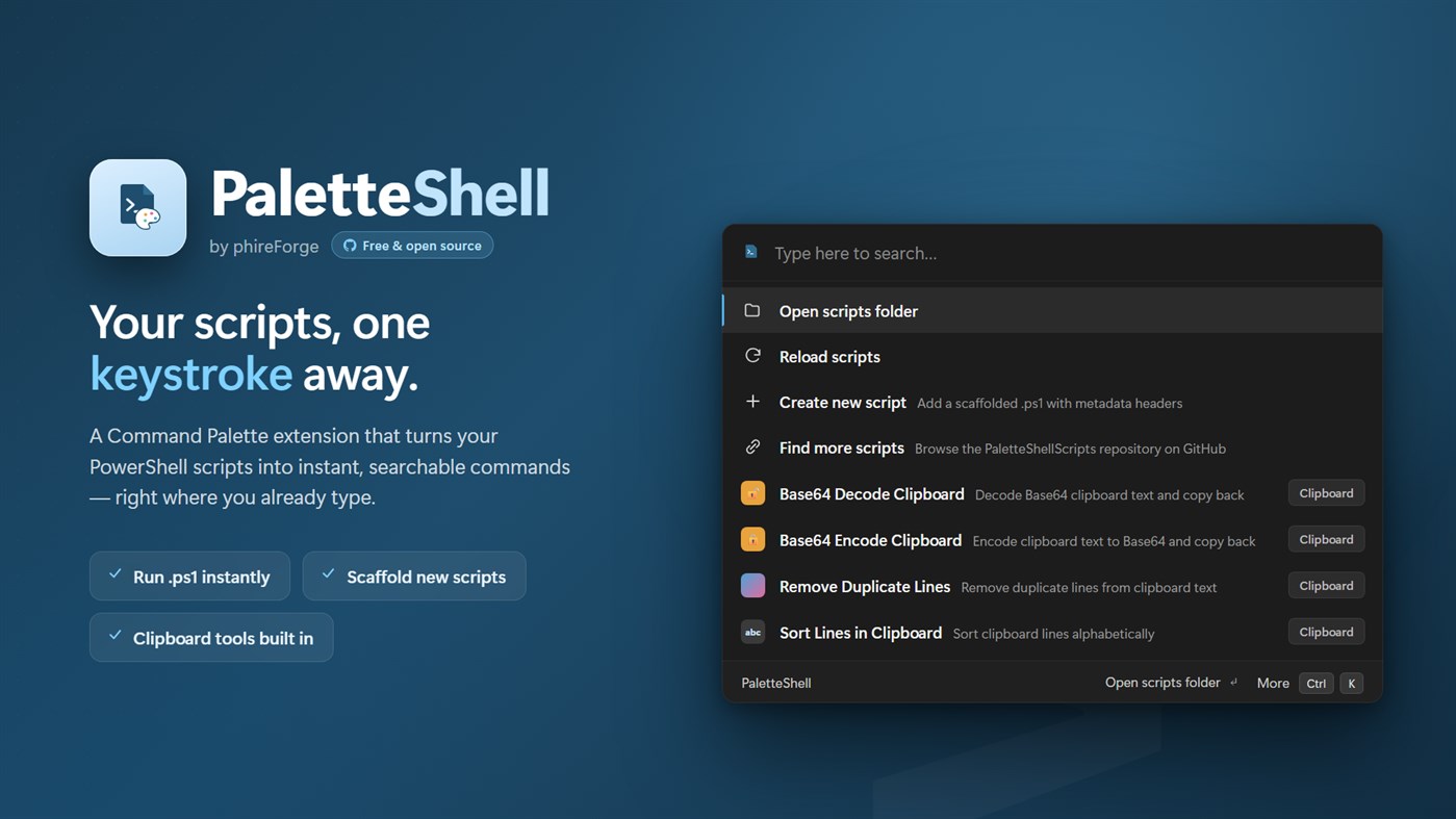 #1. PaletteShell (Windows) De: phireForge