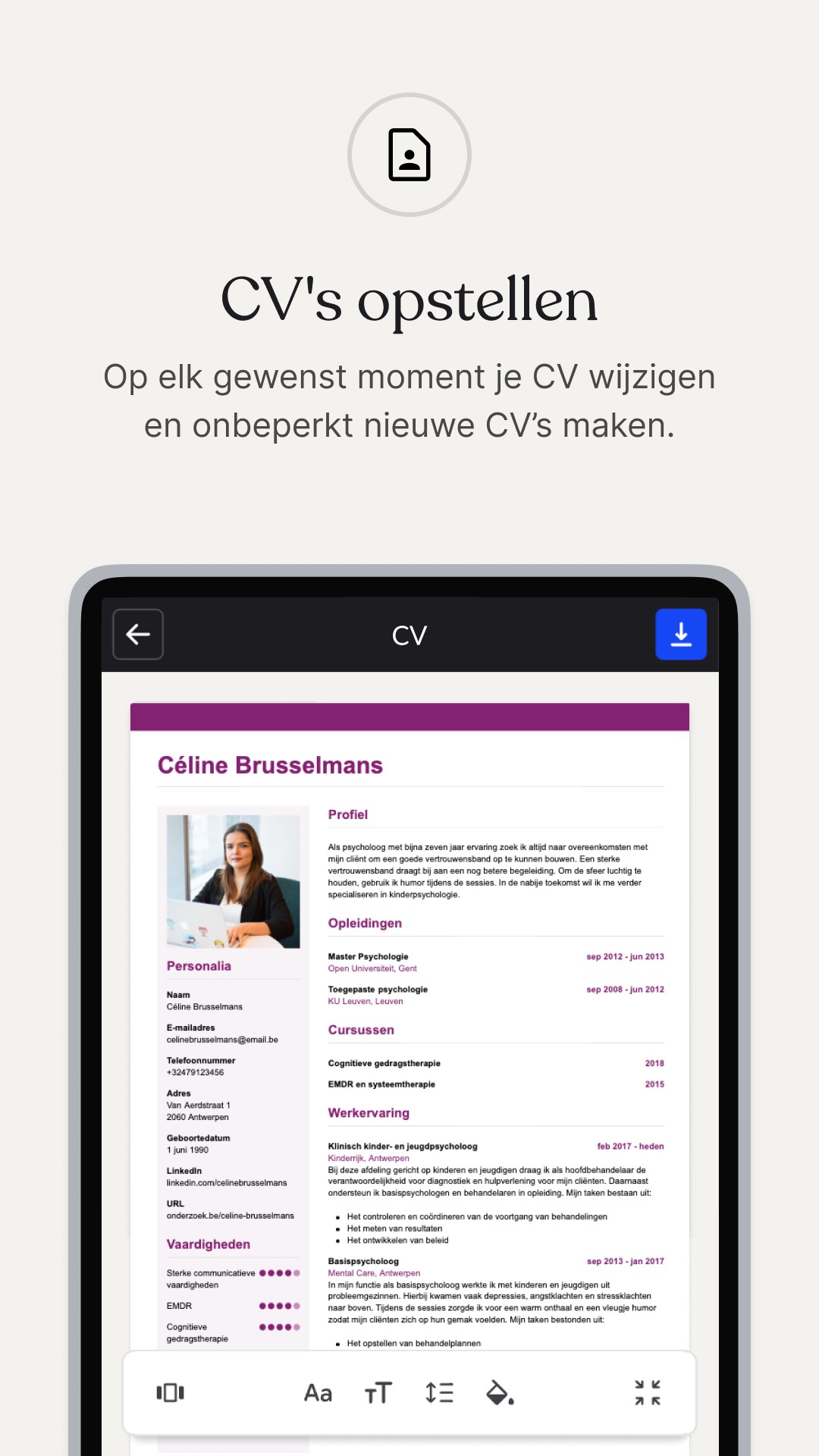 CV.nl: Online CV maker screenshot