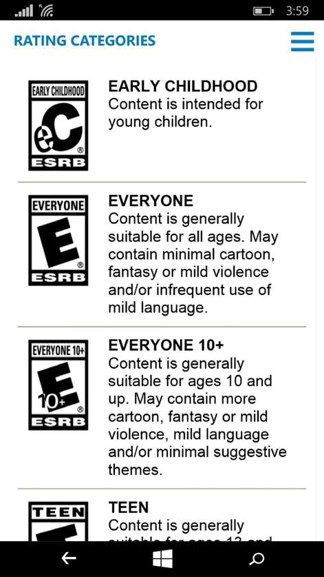 Get Video Game Ratings by ESRB - Microsoft Store