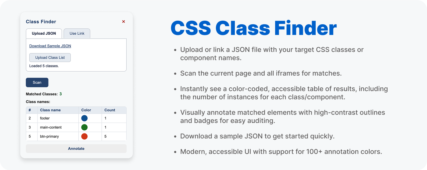 CSS class finder