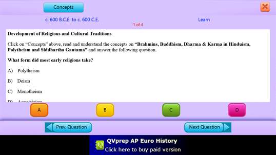 QVprep Lite AP World History screenshot 4