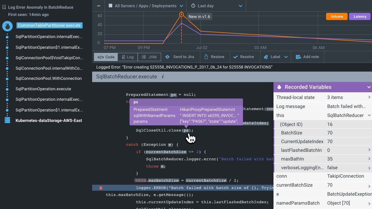 Snapshot 2 of OverOps for Azure