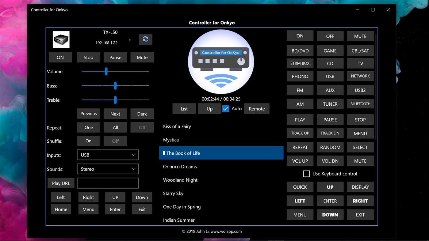 #2. Controller for Onkyo (Windows) 由: John Li