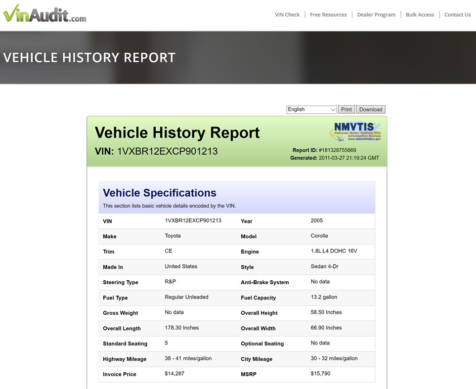 #2. VinAudit vehicle history reports (Windows) بواسطة: Simon Tao