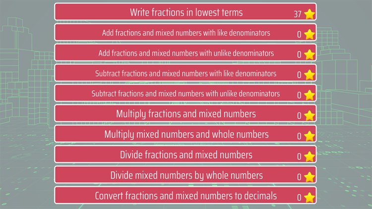 Fractions and mixed numbers - 6th grade math - PC - (Windows)