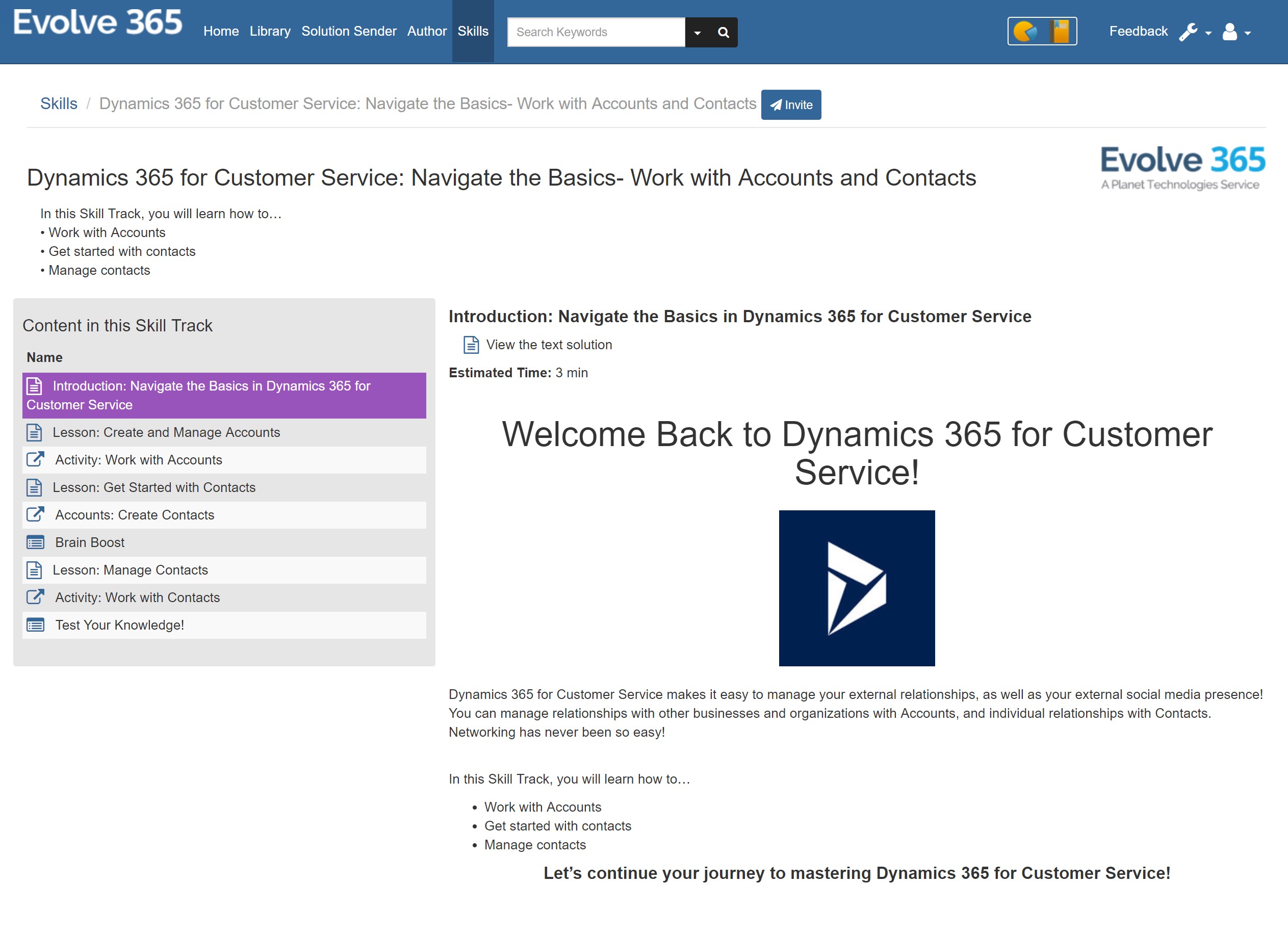 Snapshot 2 of CRM for Evolve 365
