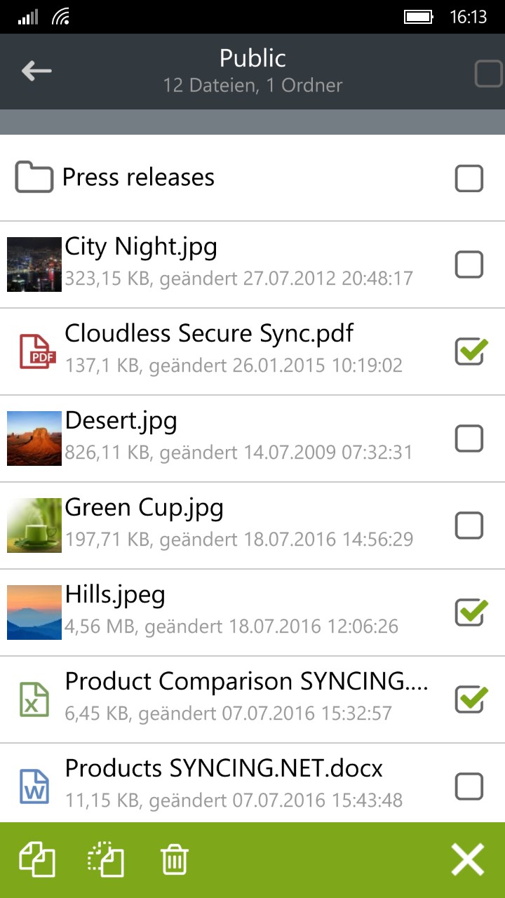 Mehrfachauswahl-Funktion