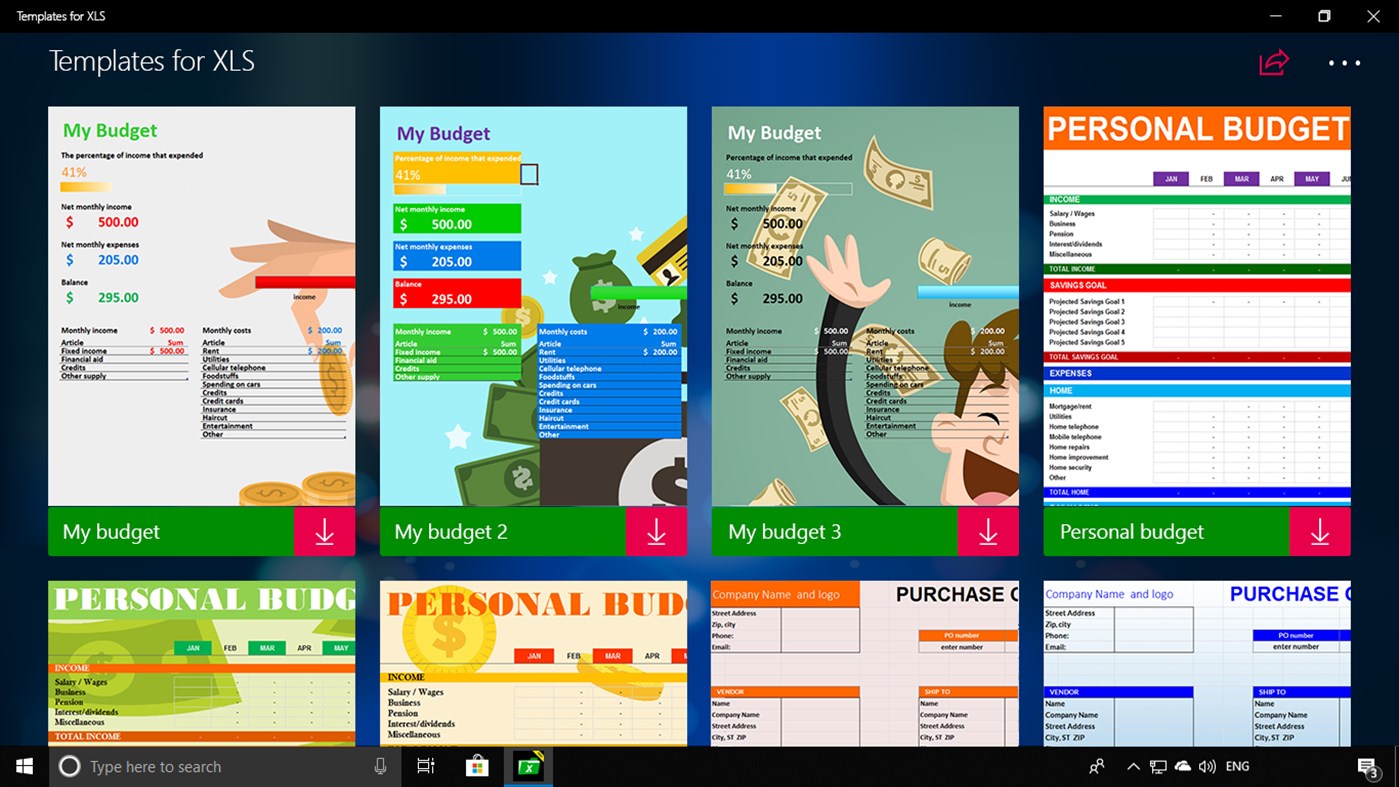 #2. Templates for XLS (Windows) Által: Yellow Elephant Productions