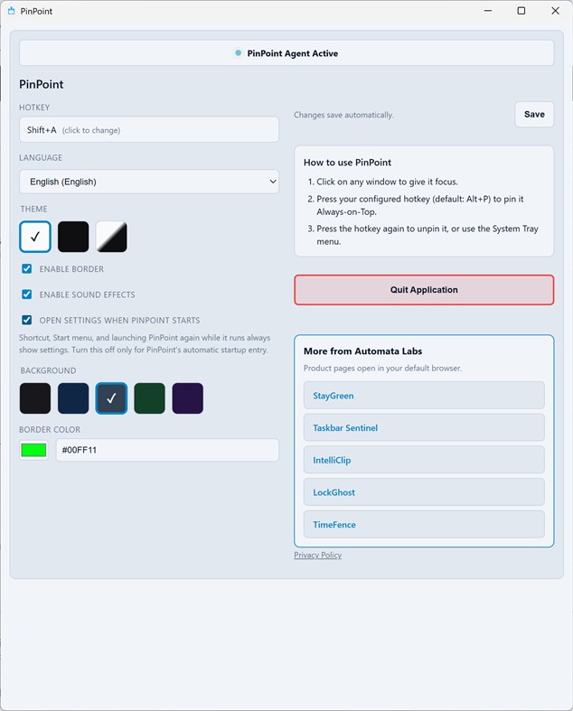 #2. PinPoint: Window Manager (Windows) By: Automata Labs