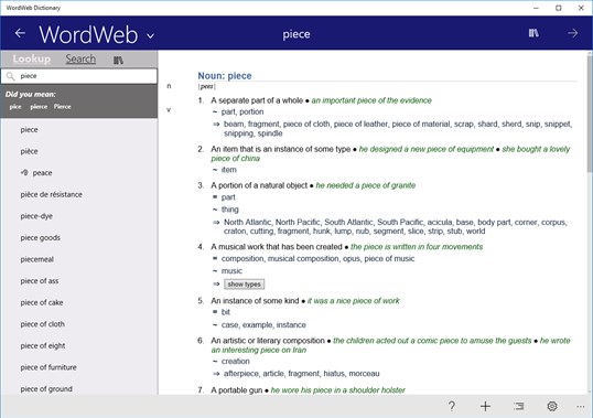 WordWeb Dictionary screenshot 2