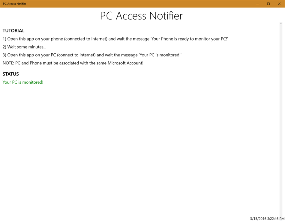 PC Access Notifier (Windows) Ved: Marco Rinaldi