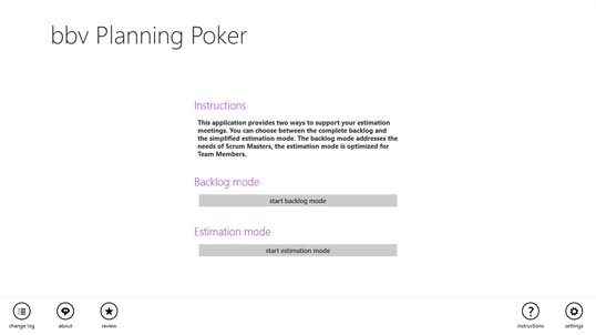 bbv Planning Poker screenshot 1