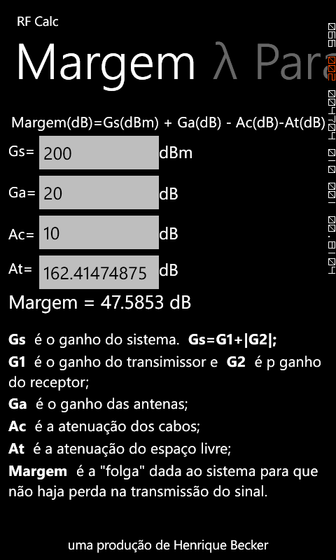 Imágen 2 RF Calc windows