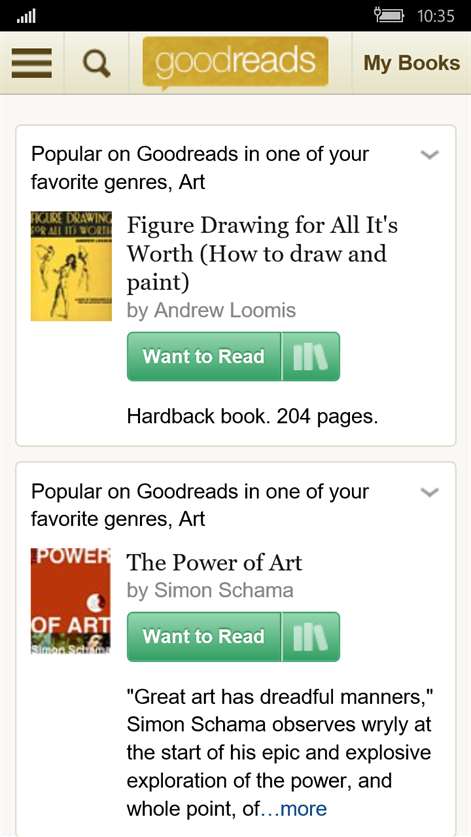 Goodreads Screenshots 2