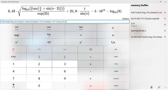 Calculator with Formulas Input screenshot 1