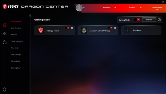 MSI Dragon Center screenshot 1