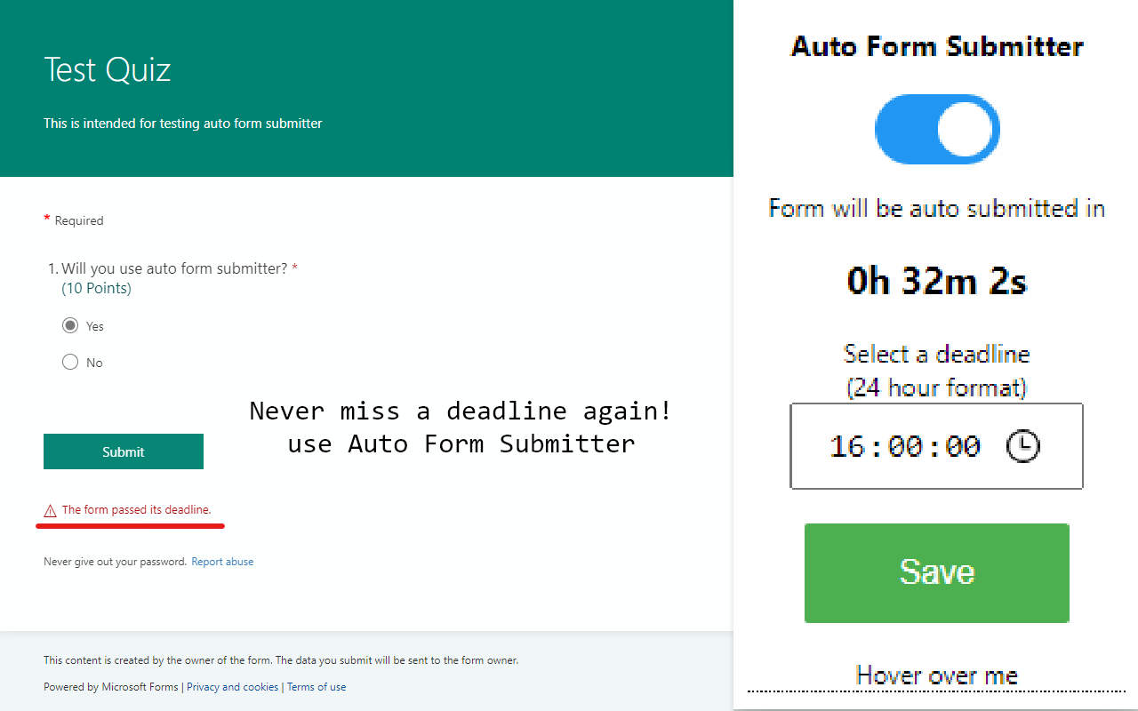 Office Form Auto Submit