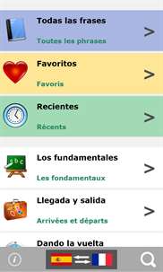 Spanish to French phrasebook screenshot 1