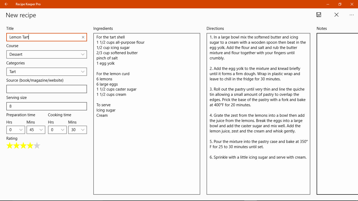 Recipe Keeper Free for Windows 10