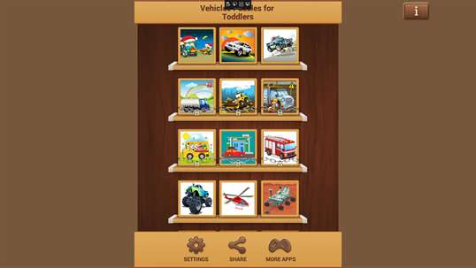 Vehicles Puzzles for Toddlers screenshot 1