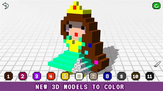 Princess 3D Color by Number - Voxel Coloring Book screenshot 3