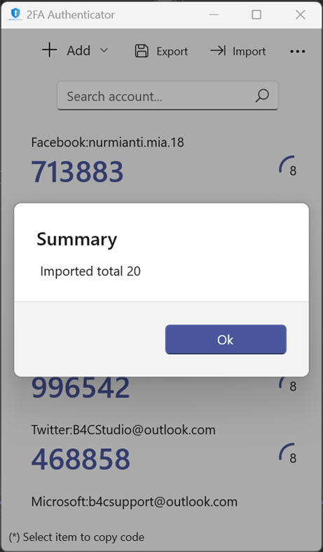 #1. 2FA Authenticator (Windows) By: B4C Studio