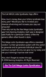 Cali Lotto Syndicator screenshot 5