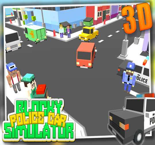 Blocky Police Car Simulator screenshot 3